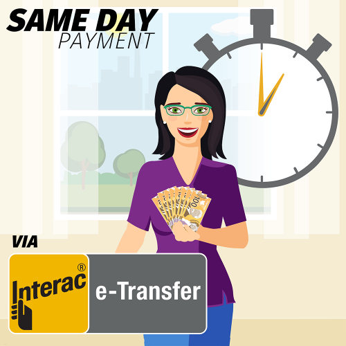 Accept our offer and we'll buy your material and pay you immediately via your chosen payment method. We recommend Interac e-Transfer. It's free and your money will be available in your bank account in under an hour.