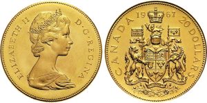 Canadian 20$ Gold Coin 1967. We buy coins.