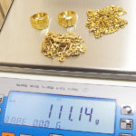 Fake jewelry on precision scale